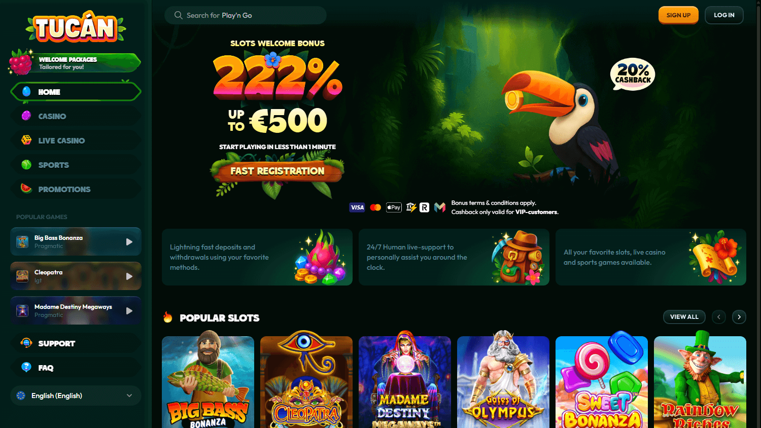 Tucan Casino Desktop screenshot